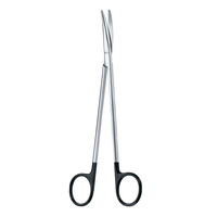 Ciseaux Metzenbaum TC en acier inoxydable à manche noir, à lame courbée et arrondie, pour dissection fine, réutilisables, manuels, pour chirurgie générale