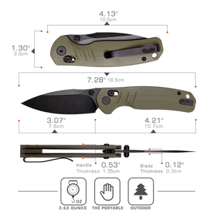 Xinbigo mới gấp túi dao ngoài trời EDC tiện ích công cụ G10 màu xanh lá cây xử lý cắm trại dao - Product Image 3