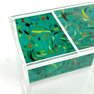 Custom Lucite Acrylic Hockey Puck Display Modern for with Stunning UV Pattern - Product Image 4