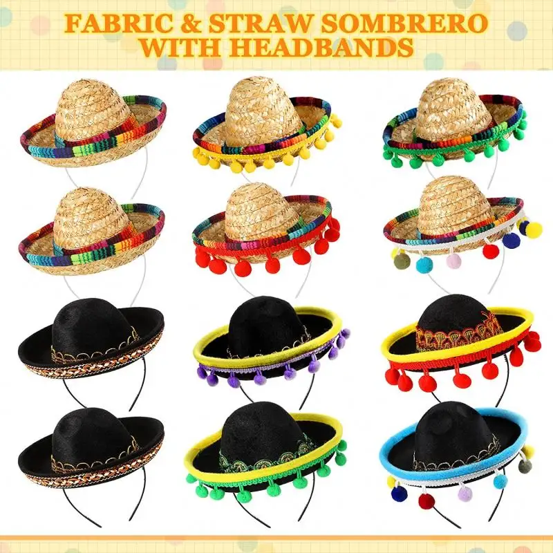 Mini Sombrero Sombreros Fiesta Decoraciones para fiestas Sombreros de paja lindos Mini Diversión Fiesta Sombrero de paja