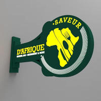 Boîte à lumière LED en acrylique double face personnalisée en usine en Chine, alimentation 12V, panneau décoratif en aluminium pour montage mural extérieur, facile à suspendre