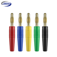 JZDZ 2,5mm Geschweißter Vergoldeter Bananenstecker mit PVC-Isolierhülle 30Vac-60Vdc/Max.10A J.10006