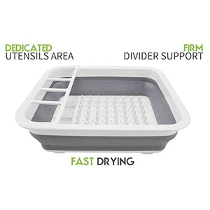 Collapsible Plastic Eco-Friendly Drying <b>Dish</b> Storage Rack <b>Dish</b> Drainer Kitchen Counter RV Campers Portable Organize - Product Image 3