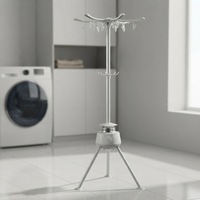 Séchoir à linge automatique avec minuterie, 850W, électrique, portable, pliable, rond, pour usage intérieur
