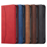 Portefeuille magnétique en cuir pour hommes et femmes, étui de téléphone portable antichoc avec béquille pour iPhone 17 Air 16 18 Pro Max