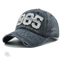 Casquette de baseball vintage formelle délavée et vieillie, broderie 3D en relief, coton doux, respirante, imperméable, visière incurvée, unisexe, style urbain