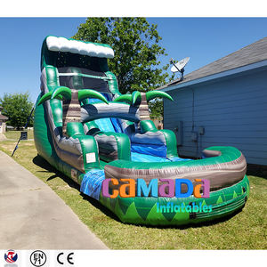 Tobogán DE BUCEO Tiki inflable de mármol naranja Tobogán de agua inflable Tobogán de agua de árbol de coco - Product Image 5