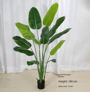 Palmier artificiel en pot, Bananier du voyageur, Décoration, Feuilles artificielles d'intérieur, Plante verte, Plantes artificielles, Bananier - Product Image 2