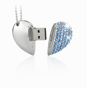 Heart-<strong>Shaped</strong> Diamond Pen USB Flash Drive <strong>2</strong>.0 Variety Built-In <strong>Memory</strong> Sizes-32GB 64GB 16GB 8GB 2GB <strong>Memory</strong> Stick Made Crystal - Product Image 3