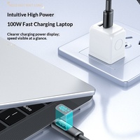Kabel Data Pengisian Cepat 100W PD dengan Layar Digital dan Konektor Dual Type-C