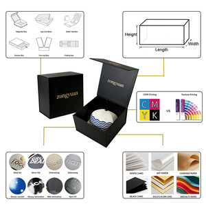 Impression personnalisée par des fabricants chinois : boîte à chapeau noire avec logo, emballage en carton pour chapeau fedora avec ruban. - Product Image 2