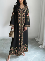 Robe de plage d'été ample à manches longues et col en V imprimée style bohème, grande taille, pour les vacances en Europe et en Amérique