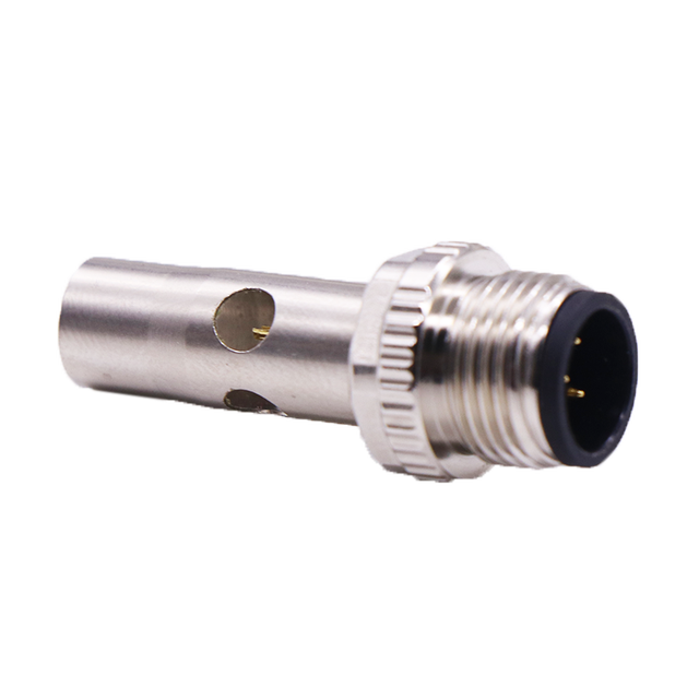 Linconn M12 Waterproof Automotive Female Straight Plug Socket Connector 3 Cores Gold-plated Copper Contacts Brass Nickel-plated