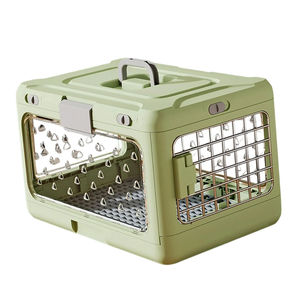 Transporteur pliable pour animaux de compagnie à <span class=keywords><strong>prix</strong></span> d'usine | Caisse de voyage portable en plastique pour chat et petit chien avec design respirant et système de verrouillage double - Product Image 6