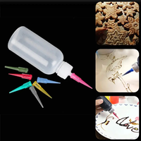 Crème Confiture Peinture Squeeze Bouteilles avec 7 Buses Gâteau Décor Cuisson Pâtisserie 50ML Bouteille Dessin Pâtisserie Outils Cuisine Accessoires