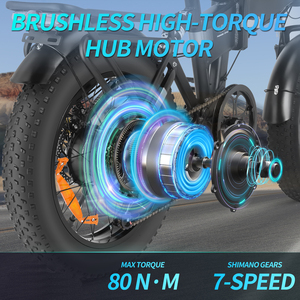 20 inch 48V 15ah Electric Mountain Bike Foldable E Bike 7 Speed Disc Brake Folding Electric Bike for Adults - Product Image 3