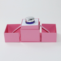 Boîte cadeau en papier rigide à double ouverture de luxe OEM, logo en estampage à chaud doré, insert en EVA découpé sur mesure, emballage cosmétique