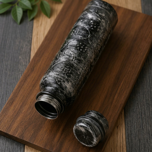 Black Engraved <b>Copper</b> Water <b>Bottle</b> Vintage Floral Design Pure <b>Copper</b> <b>Drinking</b> <b>Bottle</b> Handmade Ayurvedic Health <b>Bottle</b> Leakproof - Product Image 1