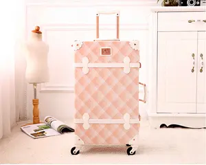 3 шт./компл. набор чемоданов Spinner, чемодан с винтажным принтом из искусственной кожи, водостойкая Вертикальная дорожная сумка-тележка