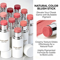 HOT Crème blush stick de luxe personnalisée, 8 couleurs, haute qualité, waterproof, marque privée, OEM