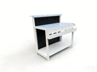 Table d'exposition mobile pliable en aluminium sur roulettes, support de raccordement portable pour expositions, événements et spectacles sur scène