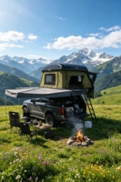 Tente de camping, auvent latéral pour voiture 270 °   Tente de camping extérieure imperméable, tente latérale pour camping, accessoires 4x4