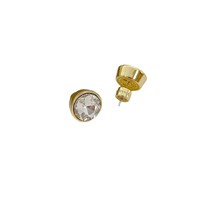 Anting-anting stud logam wanita yang indah dengan gaya Eropa dan Amerika, mewah ringan, elegan, manis, bertahtakan rhinestones dan enamel berbentuk bunga.