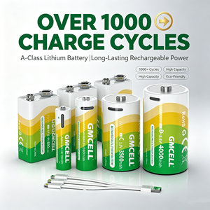 Batteria Ricaricabile Piccola Litio Li-ion Lipo 2500mAh 1.5V AA AAA <span class=keywords><strong>con</strong></span> <span class=keywords><strong>Caricatore</strong></span> USB-C Ricarica Tipo USB-C - Product Image 5