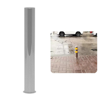 Poteau de stationnement pliable en acier inoxydable argenté, antivol, anti-collision, réflecteur prismatique haute intensité