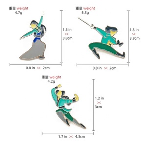 ตราสัญลักษณ์โลหะผสมสังกะสีเคลือบอ่อนลายดาวฮัวมู่หลานแบบกำหนดเอง - Product Image 5