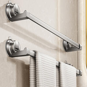 Toallero de succión con diseño minimalista de hierro de 10m, barra de almacenamiento autoadhesiva para baño montada en la pared - Product Image 2