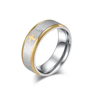 JY вакуумное кольцо с крестом с надписью Jesus, модные большие мужские кольца, персонализированные модные ювелирные изделия, кольцо с символом Креста, мужские