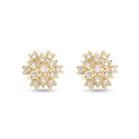 OUGEPHELI Anting Stud Moissanite D VVS1 Lulus Uji Berlian GRA Perak 925 Motif Bunga Salju Starburst Cluster