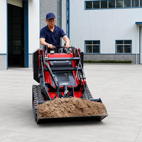 INFRONT Mini Skid Steer Loader Desain Crawler Kompak Mendukung Berbagai Lampiran Berkapasitas Tinggi