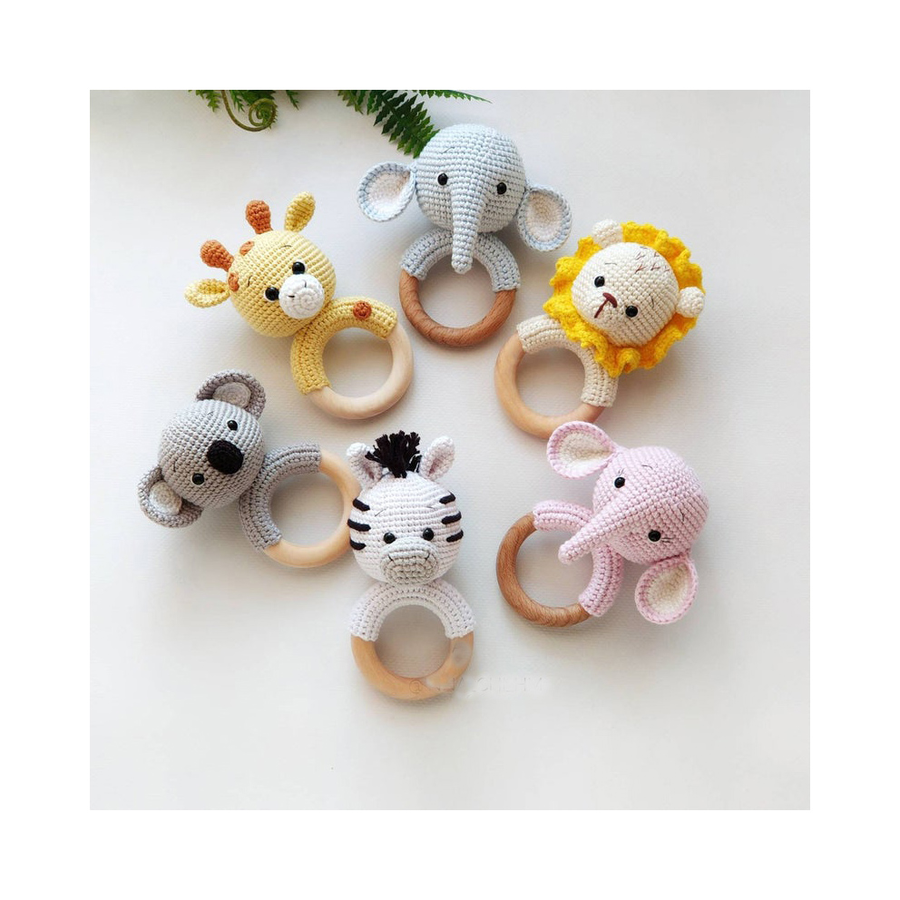 Горячая Распродажа, детский Прорезыватель для зубов ручной работы из хлопка с жирафом
