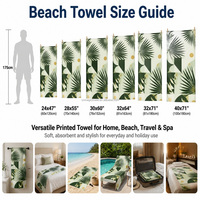 100% Cotton Beach Towel Custom Printed Logo Quick Dry Soft Absorbent Large Size for Summer Beach Party Towel