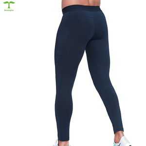 Made in China nuovo arrivo <span class=keywords><strong>Leggings</strong></span> con Design tascabile pantaloni della tuta a compressione di colore semplice da uomo collant sportivi da palestra indossano <span class=keywords><strong>Leggings</strong></span> da uomo - Product Image 2