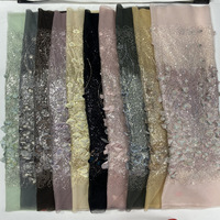 Nouvelle Tendance : Tissu en Dentelle Brodé de Perles Laser et Paillettes 3D Tricoté Robuste et Écologique pour Robes de Mariée et Accessoires Féminins
