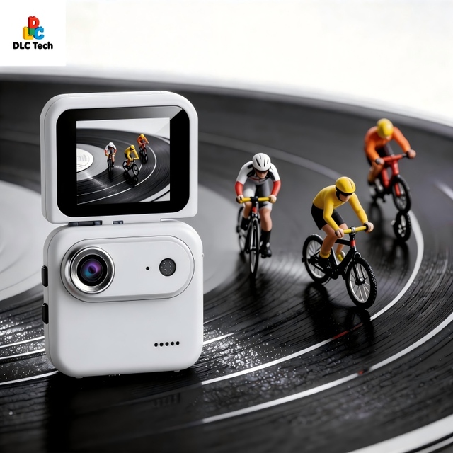 DLC Wearable First Person POV Action Camera  1080P Video Reversible Display Long Battery Life Fast Charging Sports Cam for Vlog