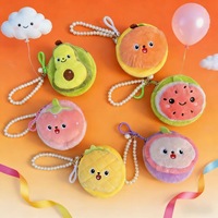 Dompet Koin Buah Gantungan Kunci Lucu Ramah Lingkungan, Dompet Mini Kawaii Alpukat Semangka, Gantungan Dompet Kecil Lembut Isi Bantal