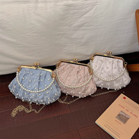 Nouveau sac nuage de style chinois pour femme, sac à main polyvalent en perles, sac à bandoulière à chaîne, sac de haute qualité esthétique