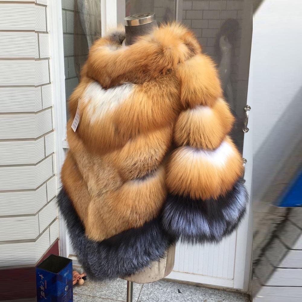 Elegant Graceful Winter Women's Fox Fur Coat Custom Design Fur Poncho Factory Direct Shawls