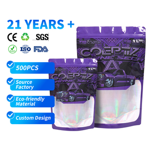 Factory Holographic Stand up Pouch Bag with <b>Clear</b> Window Premium Touch Resealable Zipper Packaging Eco Friendly OEM ODM - Product Image 1