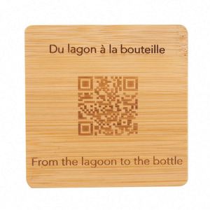 Posavasos Promocional de Bambú con Código QR, en Madera, Venta Caliente - Product Image 2