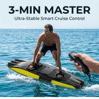 Planche à jet 110CC en gros, planche de surf aquatique, rayures jaunes, coque noire, 9,2 L, alimentation EFI, stable, pour débutant, contrôle intelligent