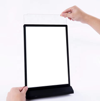 Boîtes lumineuses LED fines rechargeables format A4 pour la publicité, support de table, panneau d'affichage de menu pour bar et restaurant