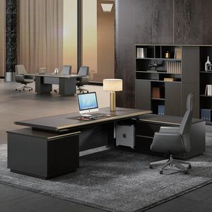 CEO Lujo Diseño de moda moderno Gestión de cables en forma de L Escritorio de oficina ejecutivo Fácil montaje con cajón de características extensible - Product Image 3