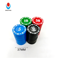 Jeu de jetons de poker en plastique personnalisés Dia. Jetons de Blackjack personnalisables de 37 mm avec logo imprimé, récompenses colorées pour enfants, jetons de poker