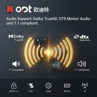 Extensor HDMI HDBaseT de 70M, 4K 40M Cat6 IR RS232 EDID Lock, Solución AV para Proyector en Aulas Escolares, Oficinas y Conferencias, Metálico ODT