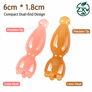 Outil de massage facial manuel en résine pour Gua Sha, lifting du visage, soin de la peau, grattage des méridiens, forme de petit lotus - Product Image 2
